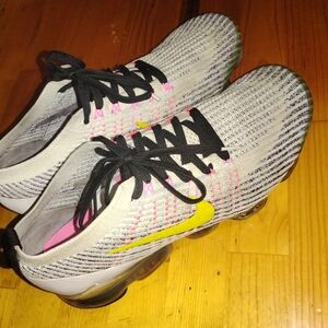 Nike Air VaporMax Flyknit 3 - White, Pink, and Yellow
